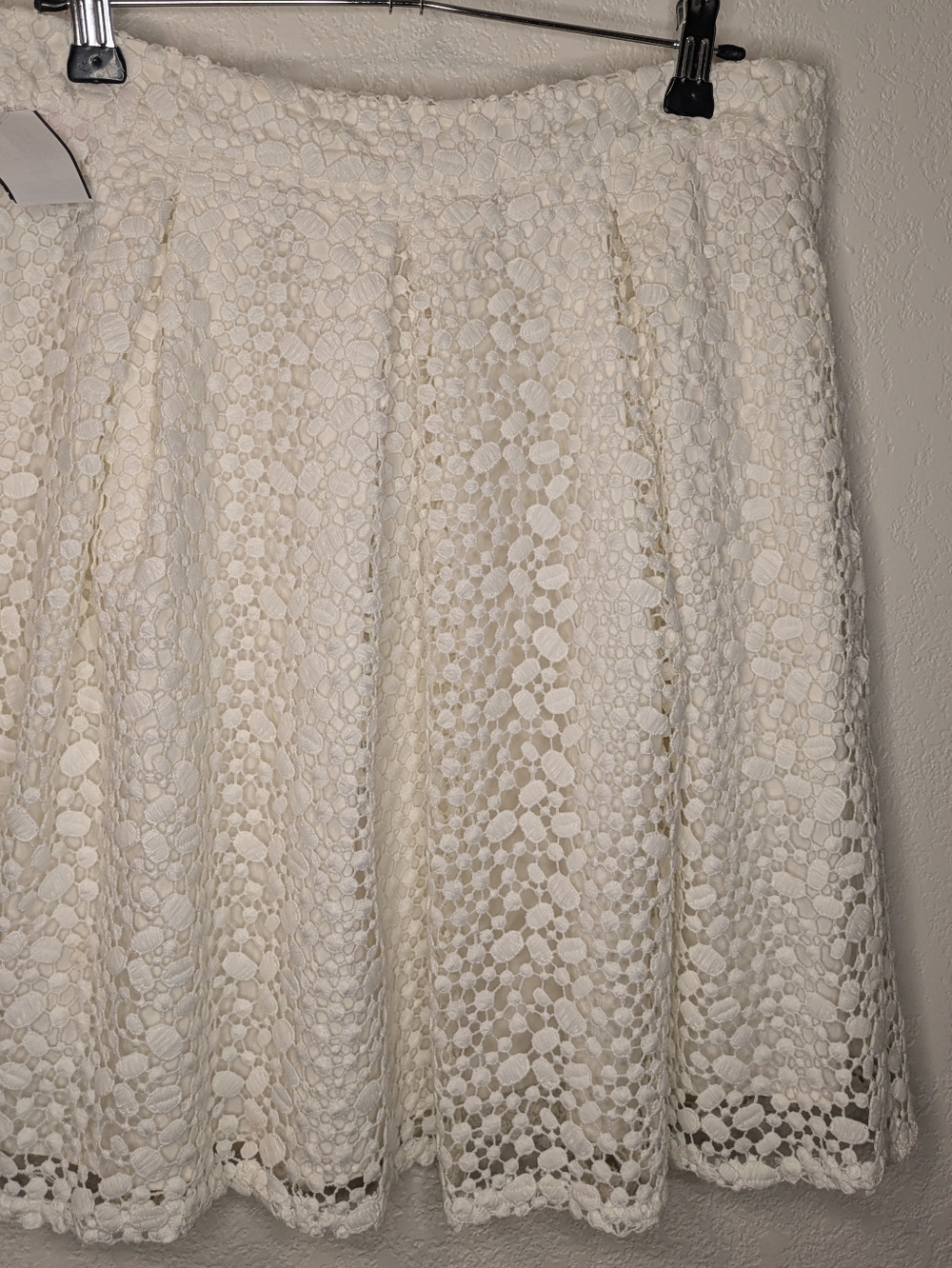 Boden White Crochet Lace Overlay A-Line Skirt - Picture 5 of 8